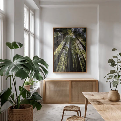 The Stand by Debra Van Swearingen. shown as a print in a natural wood frame in a dining room. Available as a archival giclee rolled canvas, fine art paper, or poster print. SKU 55172h.