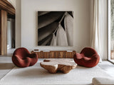 Tropical Plant II Crop by Debra Van Swearingen. Shown as extra-large giant wall art in a modern living room. Available as an archival giclee rolled canvas, fine art paper, or poster print. SKU 23500a.