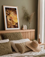 Tulip Detail I by Debra Van Swearingen. shown as a paper print in a natural frame. Available as a archival giclee rolled canvas, fine art paper, or poster print. SKU 84231h.
