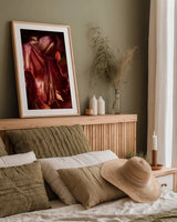 Tulip Detail III by Debra Van Swearingen. shown as a paper print in a natural frame. Available as a archival giclee rolled canvas, fine art paper, or poster print. SKU 84233h.