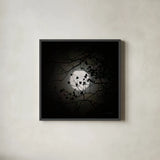Vermont Blue Moon by Debra Van Swearingen. Shown in a sleek black glass frame for a contemporary gallery look. Available as an archival giclee rolled canvas, fine art paper, or poster print. SKU 90962a.
