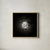 Vermont Blue Moon by Debra Van Swearingen. Shown in a natural wood glass frame for a timeless modern aesthetic. Available as an archival giclee rolled canvas, fine art paper, or poster print. SKU 90962a.