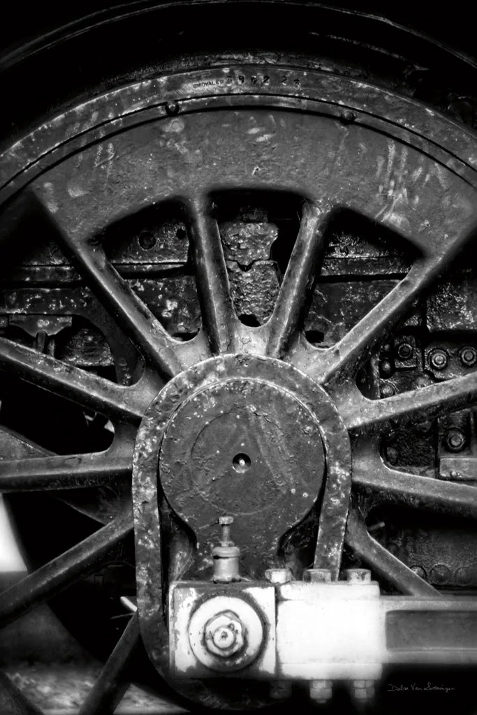 Vintage Train II BW by Debra Van Swearingen. SKU 88464h. Archival Giclee Fine art print for wall decor.