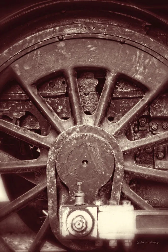 Vintage Train II Sepia by Debra Van Swearingen. SKU 88467h. Archival Giclee Fine art print for wall decor.