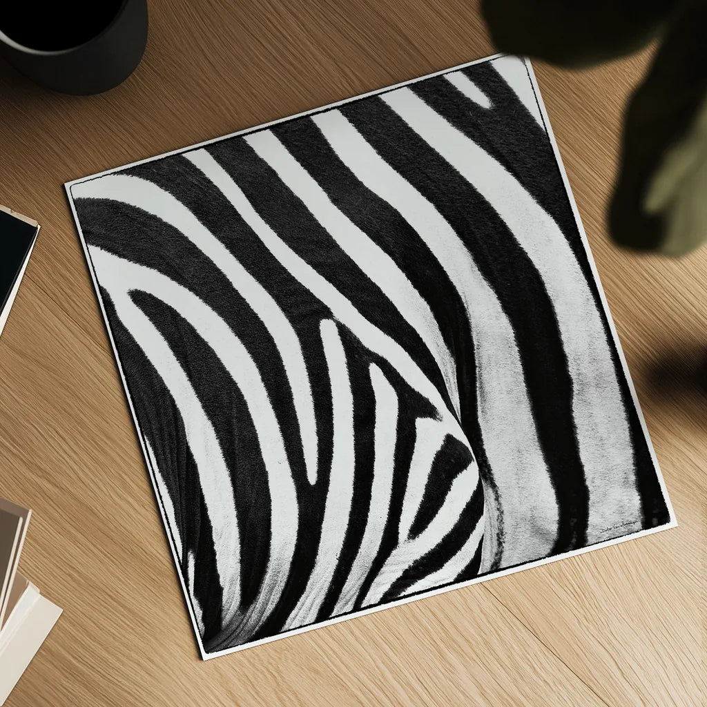 Zebra IV by Debra Van Swearingen. Shown as a detailed flat fine art print, highlighting archival giclee quality. Available as an archival giclee rolled canvas, fine art paper, or poster print. SKU 48736a.