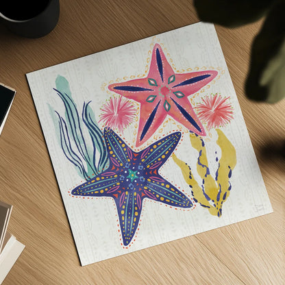 Along The Coast II by Dina June. Shown as a detailed flat fine art print, highlighting archival giclee quality. Available as an archival giclee rolled canvas, fine art paper, or poster print. SKU 85296a.