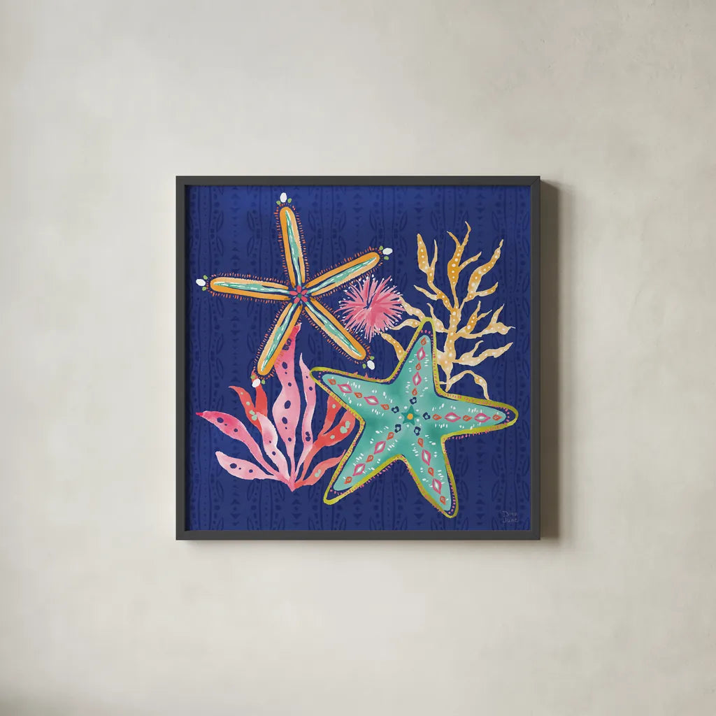 Along The Coast III by Dina June. Shown in a sleek black glass frame for a contemporary gallery look. Available as an archival giclee rolled canvas, fine art paper, or poster print. SKU 85297a.