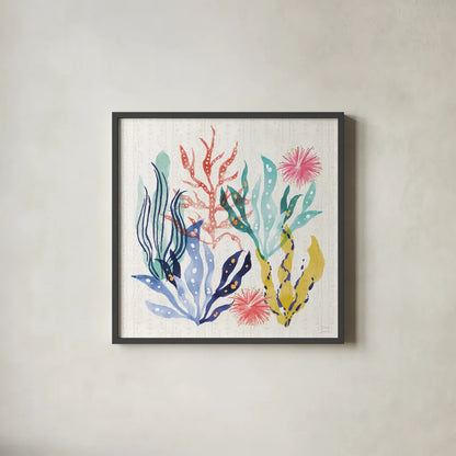 Along The Coast IV by Dina June. Shown in a sleek black glass frame for a contemporary gallery look. Available as an archival giclee rolled canvas, fine art paper, or poster print. SKU 85298a.