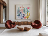 Along The Coast IV by Dina June. Shown as extra-large giant wall art in a modern living room. Available as an archival giclee rolled canvas, fine art paper, or poster print. SKU 85298a.