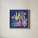 Along The Coast V by Dina June. Shown in a natural wood glass frame for a timeless modern aesthetic. Available as an archival giclee rolled canvas, fine art paper, or poster print. SKU 85299a.