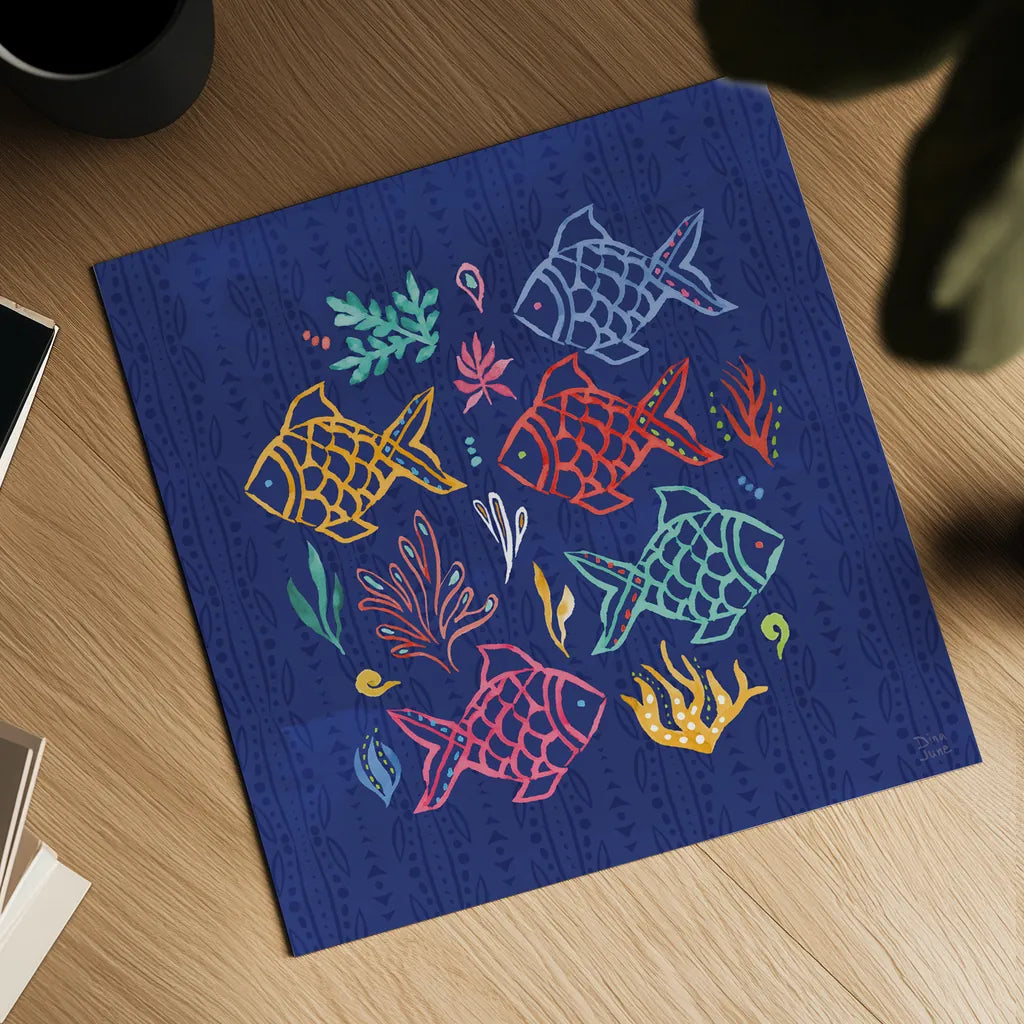 Along The Coast VII by Dina June. Shown as a detailed flat fine art print, highlighting archival giclee quality. Available as an archival giclee rolled canvas, fine art paper, or poster print. SKU 85301a.