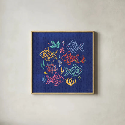 Along The Coast VII by Dina June. Shown in a natural wood glass frame for a timeless modern aesthetic. Available as an archival giclee rolled canvas, fine art paper, or poster print. SKU 85301a.