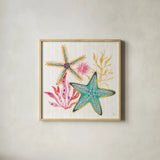 Along the Coast III Light by Dina June. Shown in a natural wood glass frame for a timeless modern aesthetic. Available as an archival giclee rolled canvas, fine art paper, or poster print. SKU 86004a.