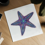Along the Coast Starfish I by Dina June. Shown as a detailed flat fine art print, highlighting archival giclee quality. Available as an archival giclee rolled canvas, fine art paper, or poster print. SKU 86006a.