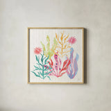 Along the Coast V Light by Dina June. Shown in a natural wood glass frame for a timeless modern aesthetic. Available as an archival giclee rolled canvas, fine art paper, or poster print. SKU 86005a.