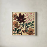Autumn Florals by Dina June. Shown in a crisp white glass frame for a clean and minimalist style. Available as an archival giclee rolled canvas, fine art paper, or poster print. SKU 103679a.