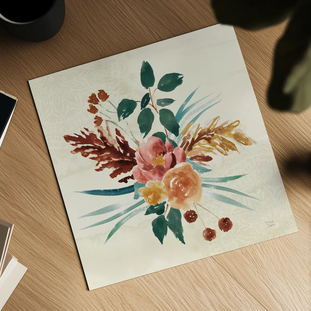 Autumnal Garden III by Dina June. Shown as a detailed flat fine art print, highlighting archival giclee quality. Available as an archival giclee rolled canvas, fine art paper, or poster print. SKU 81115a.