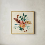 Autumnal Garden III by Dina June. Shown in a natural wood glass frame for a timeless modern aesthetic. Available as an archival giclee rolled canvas, fine art paper, or poster print. SKU 81115a.