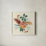 Autumnal Garden III by Dina June. Shown in a crisp white glass frame for a clean and minimalist style. Available as an archival giclee rolled canvas, fine art paper, or poster print. SKU 81115a.