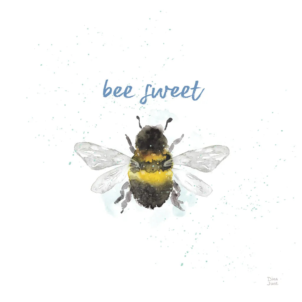Bee Harmony VI White by Dina June. SKU 66090a. Archival Giclee Fine art print for wall decor.
