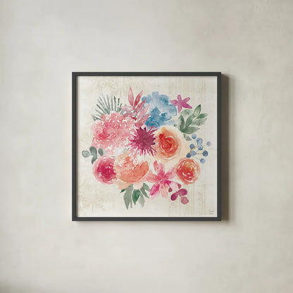 Bohemian Vibes V by Dina June. Shown in a sleek black glass frame for a contemporary gallery look. Available as an archival giclee rolled canvas, fine art paper, or poster print. SKU 60781a.