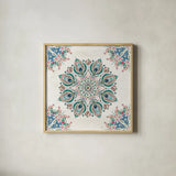Bohemian Vibes VI by Dina June. Shown in a natural wood glass frame for a timeless modern aesthetic. Available as an archival giclee rolled canvas, fine art paper, or poster print. SKU 60782a.