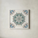 Bohemian Vibes VI by Dina June. Shown in a crisp white glass frame for a clean and minimalist style. Available as an archival giclee rolled canvas, fine art paper, or poster print. SKU 60782a.