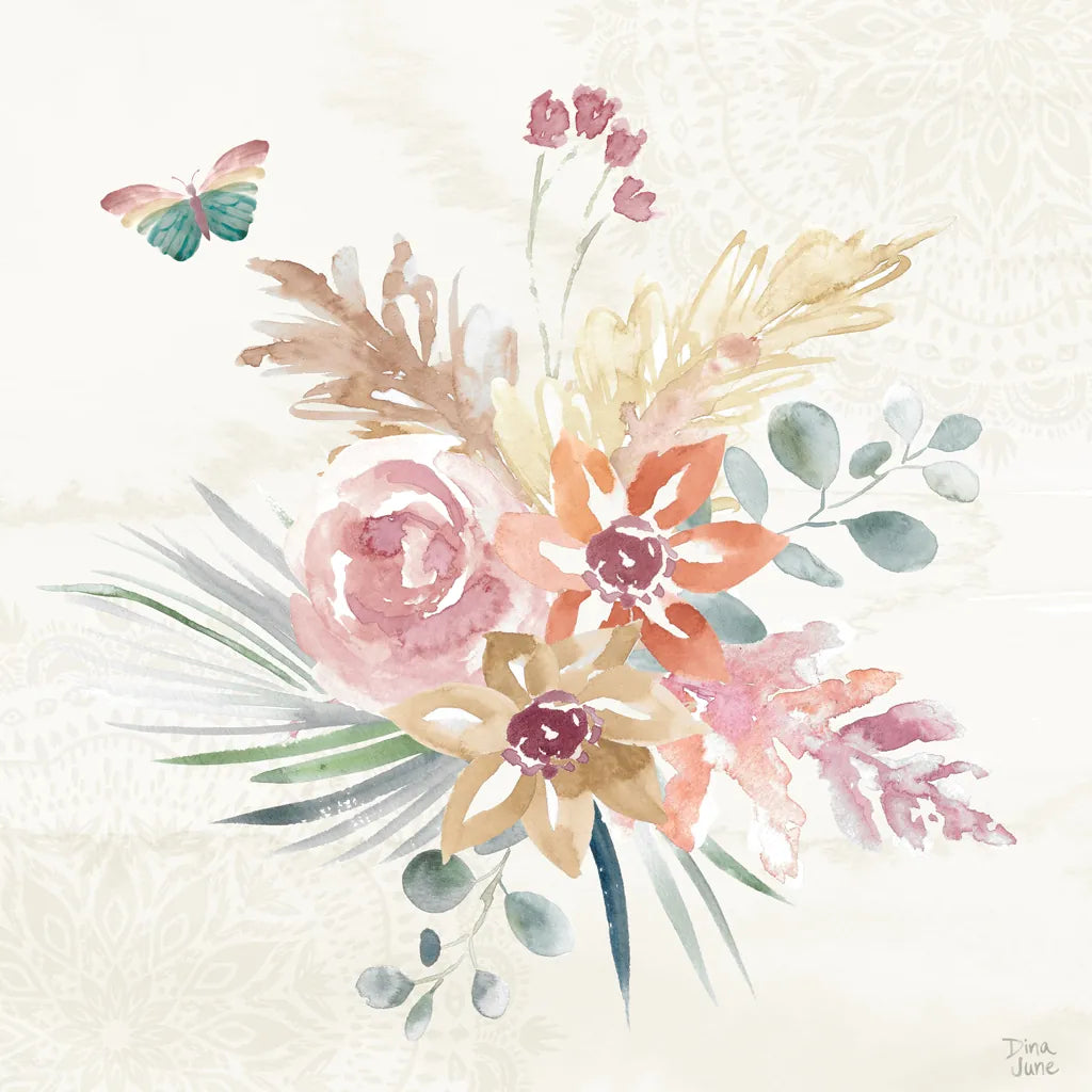 Boho Garden II by Dina June. SKU 77239a. Archival Giclee Fine art print for wall decor.