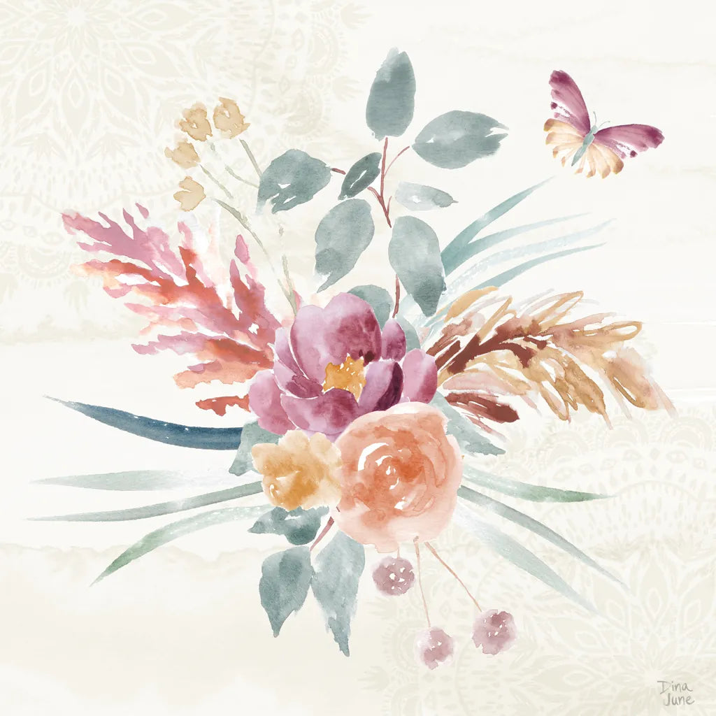 Boho Garden III by Dina June. SKU 77240a. Archival Giclee Fine art print for wall decor.