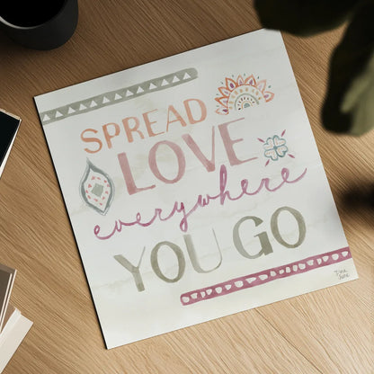 Boho Garden IV by Dina June. Shown as a detailed flat fine art print, highlighting archival giclee quality. Available as an archival giclee rolled canvas, fine art paper, or poster print. SKU 77241a.