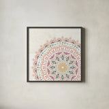 Boho Garden IX by Dina June. Shown in a sleek black glass frame for a contemporary gallery look. Available as an archival giclee rolled canvas, fine art paper, or poster print. SKU 77246a.