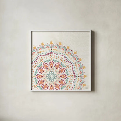 Boho Garden VIII by Dina June. Shown in a crisp white glass frame for a clean and minimalist style. Available as an archival giclee rolled canvas, fine art paper, or poster print. SKU 77245a.