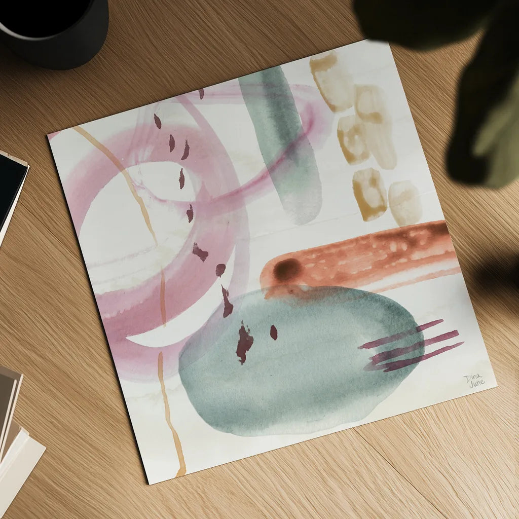 Boho Garden X by Dina June. Shown as a detailed flat fine art print, highlighting archival giclee quality. Available as an archival giclee rolled canvas, fine art paper, or poster print. SKU 77247a.