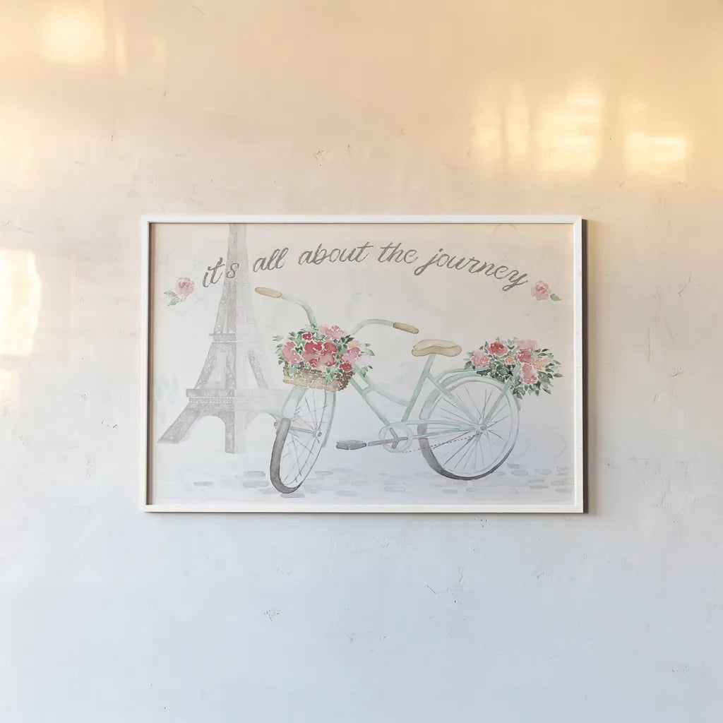 Boho Ride I by Dina June. shown as a paper print in a white frame. Available as a archival giclee rolled canvas, fine art paper, or poster print. SKU 56209i.