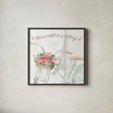 Boho Ride III by Dina June. Shown in a sleek black glass frame for a contemporary gallery look. Available as an archival giclee rolled canvas, fine art paper, or poster print. SKU 56211a.