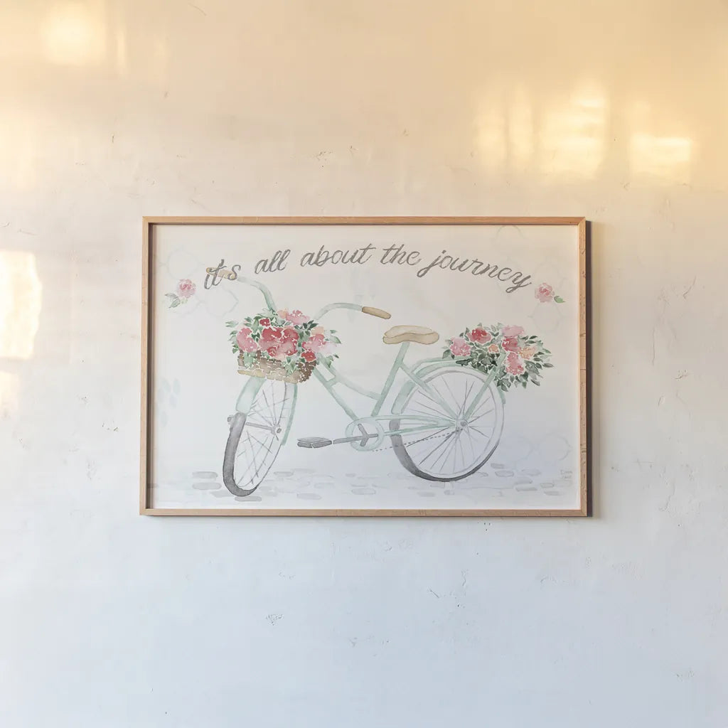 Boho Ride VI by Dina June. shown as a paper print in a natural frame. Available as a archival giclee rolled canvas, fine art paper, or poster print. SKU 56762i.