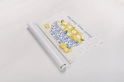 Citron Traditions I by Dina June. shown as a rolled paper print. Available as archival giclee rolled canvas, fine art paper, or poster print. SKU 76691i.