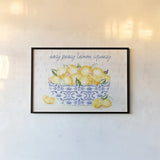 Citron Traditions I by Dina June. shown as a paper print in a black flame. Available as a archival giclee rolled canvas, fine art paper, or poster print. SKU 76691i.