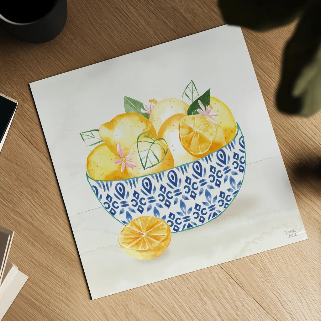 Citron Traditions II by Dina June. Shown as a detailed flat fine art print, highlighting archival giclee quality. Available as an archival giclee rolled canvas, fine art paper, or poster print. SKU 76692a.