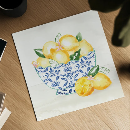 Citron Traditions III by Dina June. Shown as a detailed flat fine art print, highlighting archival giclee quality. Available as an archival giclee rolled canvas, fine art paper, or poster print. SKU 76693a.