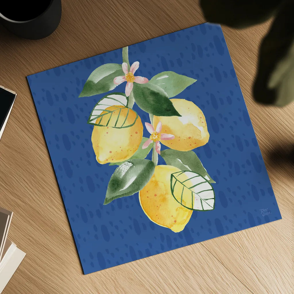 Citron Traditions V by Dina June. Shown as a detailed flat fine art print, highlighting archival giclee quality. Available as an archival giclee rolled canvas, fine art paper, or poster print. SKU 76695a.