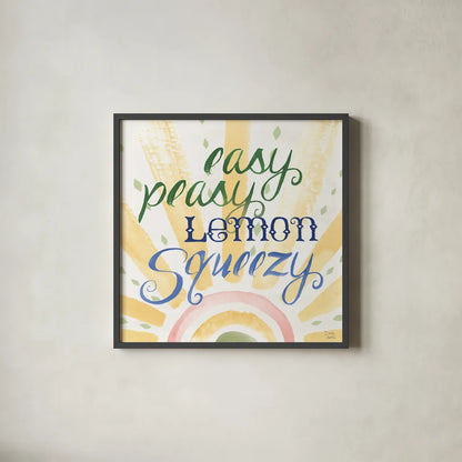 Citron Traditions XI by Dina June. Shown in a sleek black glass frame for a contemporary gallery look. Available as an archival giclee rolled canvas, fine art paper, or poster print. SKU 76701a.