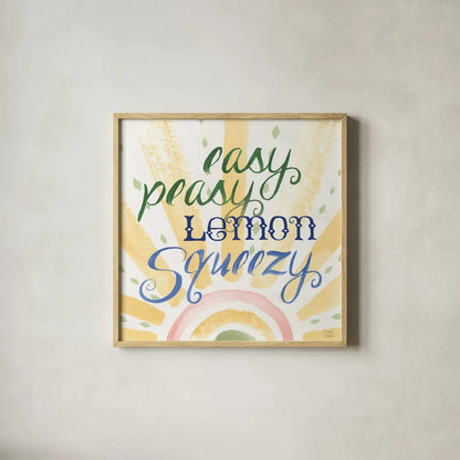 Citron Traditions XI by Dina June. Shown in a natural wood glass frame for a timeless modern aesthetic. Available as an archival giclee rolled canvas, fine art paper, or poster print. SKU 76701a.