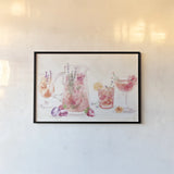 Classy Cocktails I by Dina June. shown as a paper print in a black flame. Available as a archival giclee rolled canvas, fine art paper, or poster print. SKU 69234i.