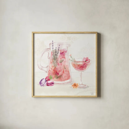 Classy Cocktails IV by Dina June. Shown in a natural wood glass frame for a timeless modern aesthetic. Available as an archival giclee rolled canvas, fine art paper, or poster print. SKU 69237a.