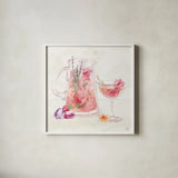 Classy Cocktails IV by Dina June. Shown in a crisp white glass frame for a clean and minimalist style. Available as an archival giclee rolled canvas, fine art paper, or poster print. SKU 69237a.