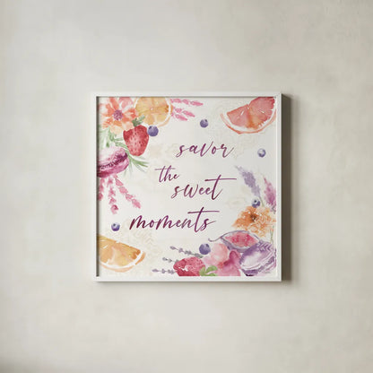 Classy Cocktails VI by Dina June. Shown in a crisp white glass frame for a clean and minimalist style. Available as an archival giclee rolled canvas, fine art paper, or poster print. SKU 69239a.