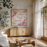 Classy Cocktails VI by Dina June. Shown in a natural wood frame in a cozy modern living room. Available as an archival giclee rolled canvas, fine art paper, or poster print. SKU 69239a.