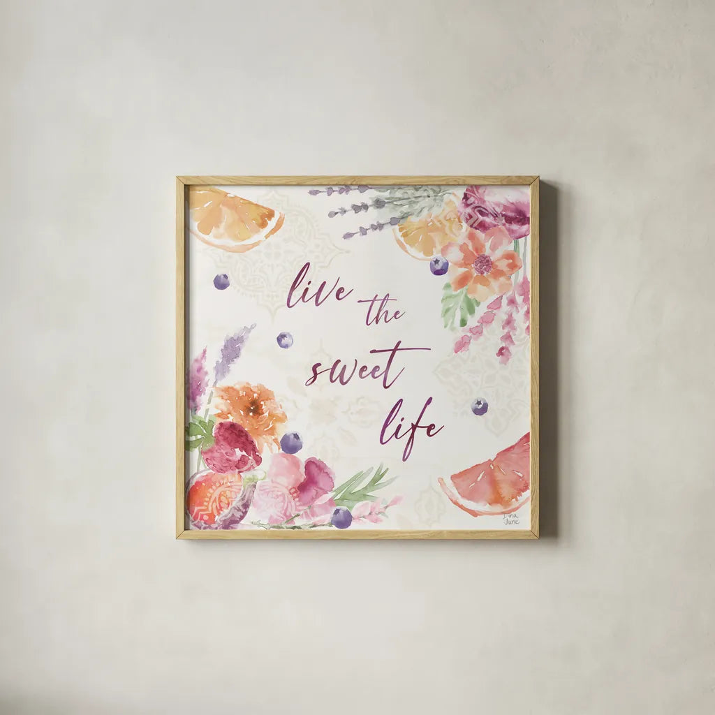 Classy Cocktails VII by Dina June. Shown in a natural wood glass frame for a timeless modern aesthetic. Available as an archival giclee rolled canvas, fine art paper, or poster print. SKU 69240a.