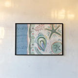Coastline I by Dina June. shown as a paper print in a black flame. Available as a archival giclee rolled canvas, fine art paper, or poster print. SKU 94495i.
